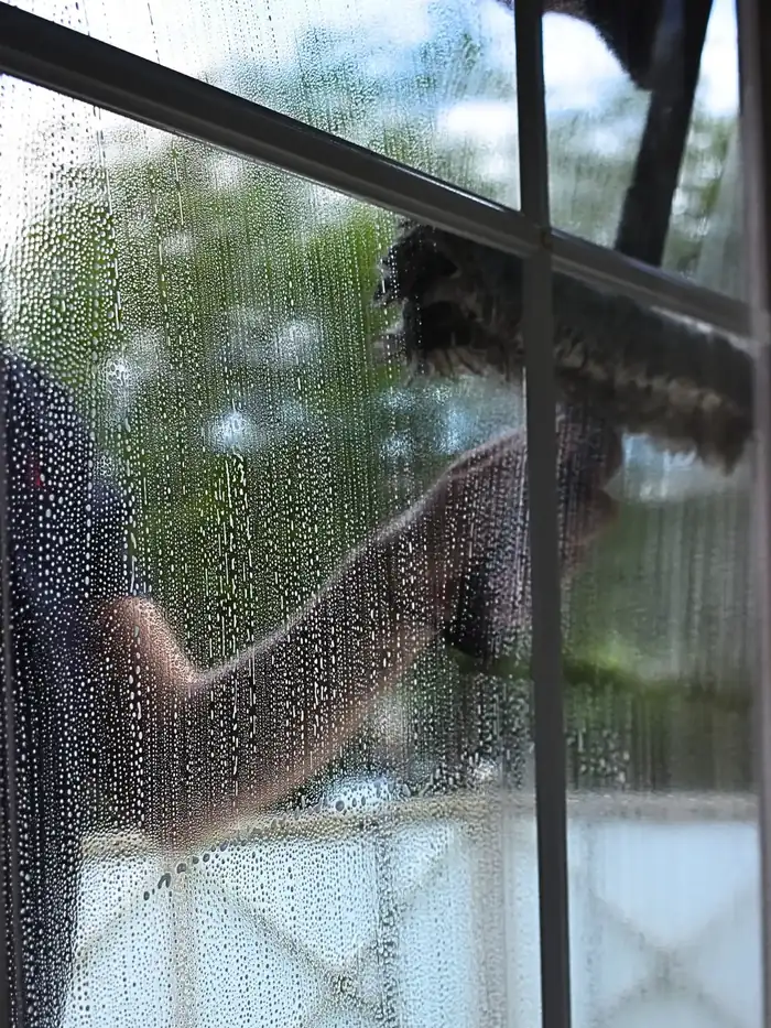 Fensterreinigung bei einem Privathaushalt